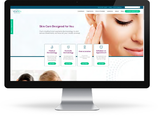 VitalSkin Website, Dermatology digital marketing agency, dermatology marketing agency